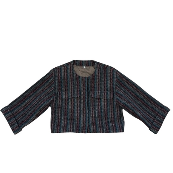 Vintage PEABODY HOUSE 100% Wool Crop Collarless Blazer, 11/12 - Picture 4 of 12